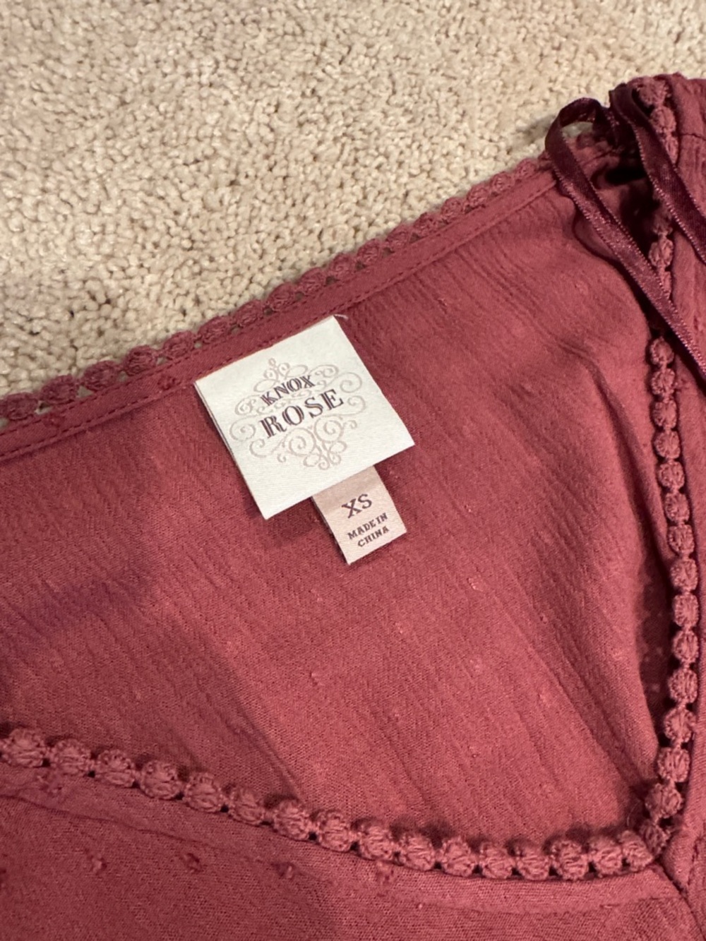 Knox Rose Burgundy V-Neck Maxi Dress - Picture 3 of 3